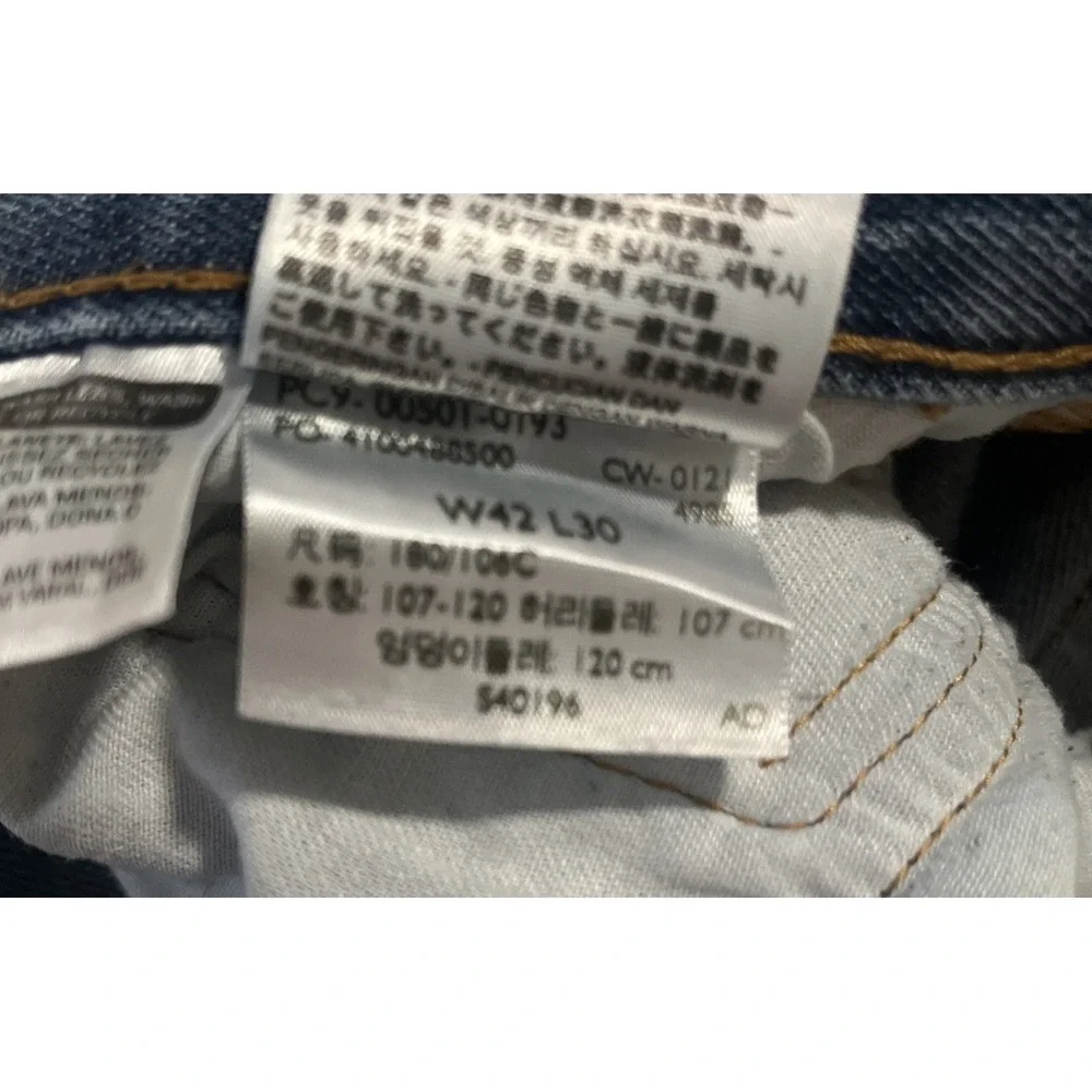 Levi's‎ 501 Jeans Men's 42x30 Blue Button Fly Straight Fit 100% Cotton